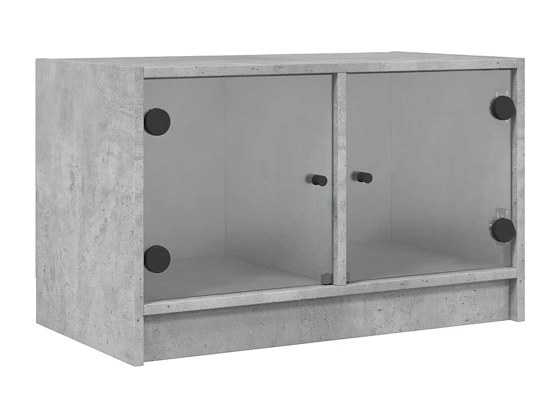 Herpen Tv-meubel met glazen deuren 68x37x42 cm betongrijs