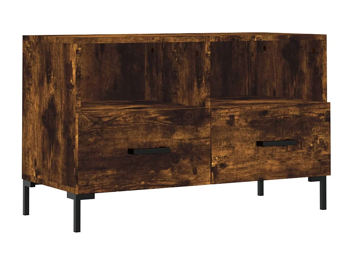 Hirlen Tv-meubel 80x36x50 cm bewerkt hout gerookt eikenkleurig