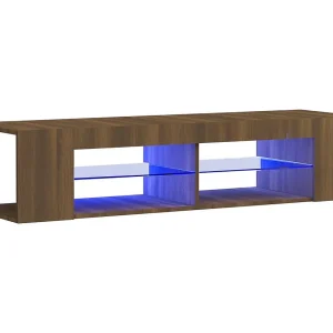 Henryetta Tv-meubel met LED-verlichting 135x39x30 cm bruin eikenkleur Henryetta Tv-meubel met LED-verlichting 135x39x30 cm bruin eikenkleur
