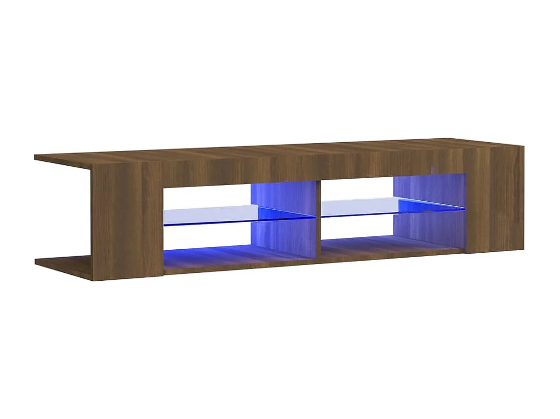 Henryetta Tv-meubel met LED-verlichting 135x39x30 cm bruin eikenkleur