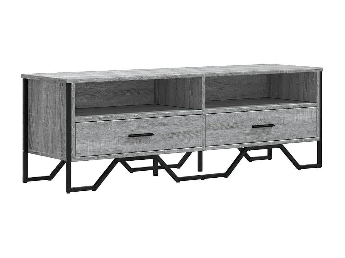 Henri-Jean Tv-meubel 122x34x41 cm bewerkt hout grijs sonoma eikenkleurig