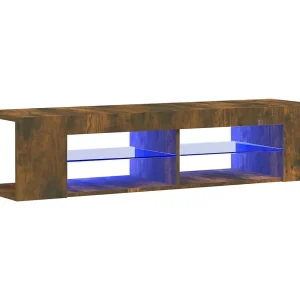Henryetta Tv-meubel LED-verlichting 135x39x30 cm gerookt eikenkleurig Henryetta Tv-meubel LED-verlichting 135x39x30 cm gerookt eikenkleurig