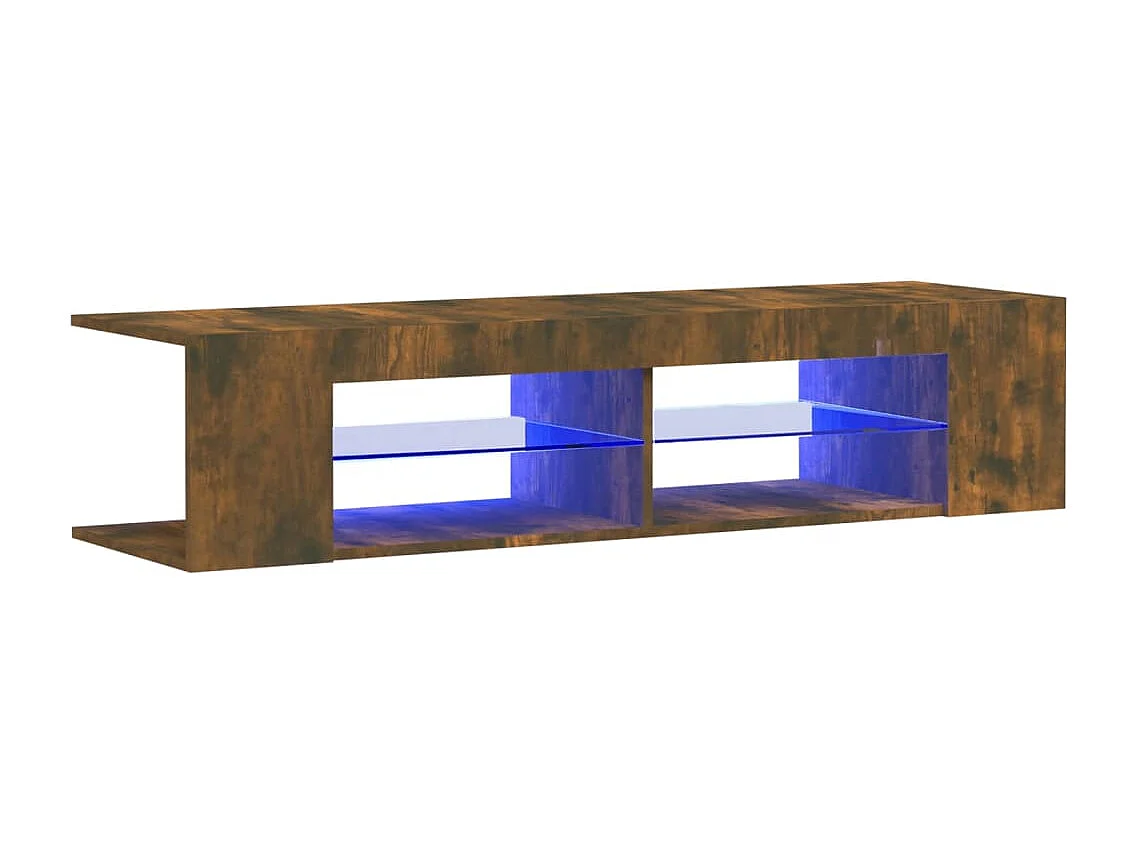 Henryetta Tv-meubel LED-verlichting 135x39x30 cm gerookt eikenkleurig