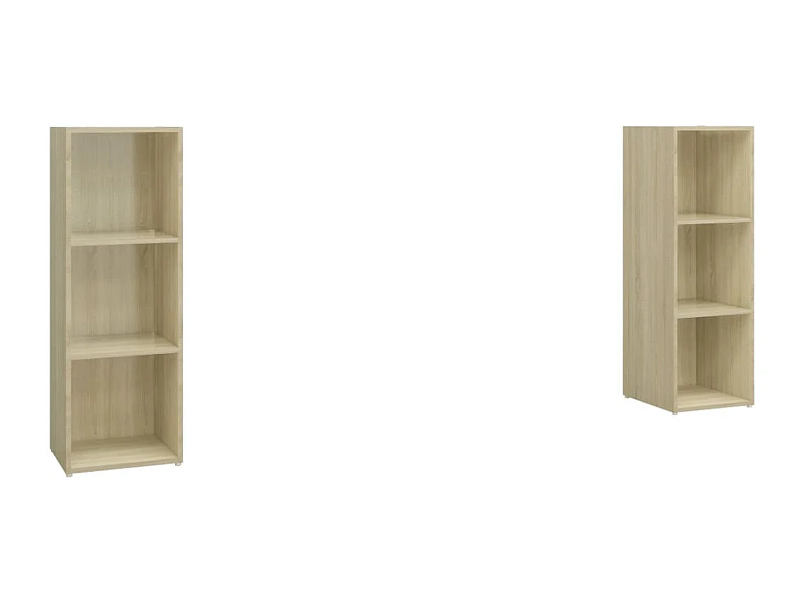 Helene Tv-meubelen 2 st 107x35x37 cm bewerkt houtsonoma eikenkleurig