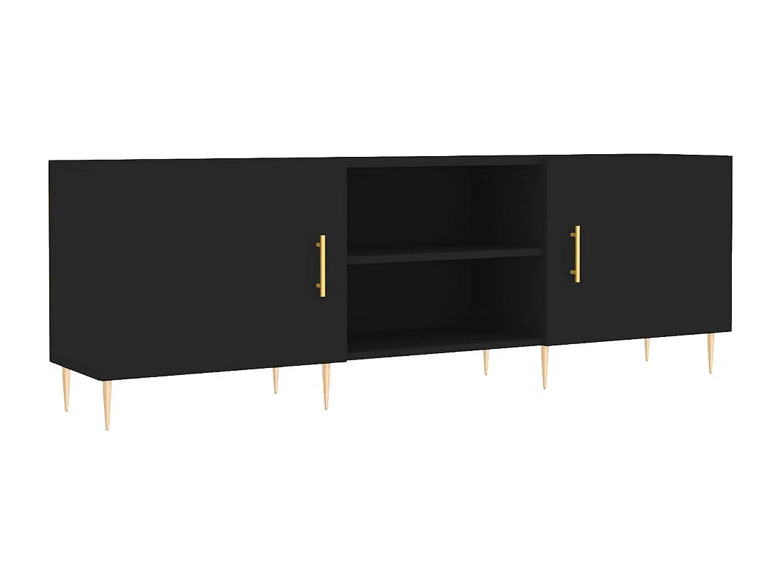 Hermanni Tv-meubel 150x30x50 cm bewerkt hout zwart