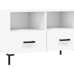 Hirlen Tv-meubel 80x36x50 cm bewerkt hout wit Hirlen Tv-meubel 80x36x50 cm bewerkt hout wit