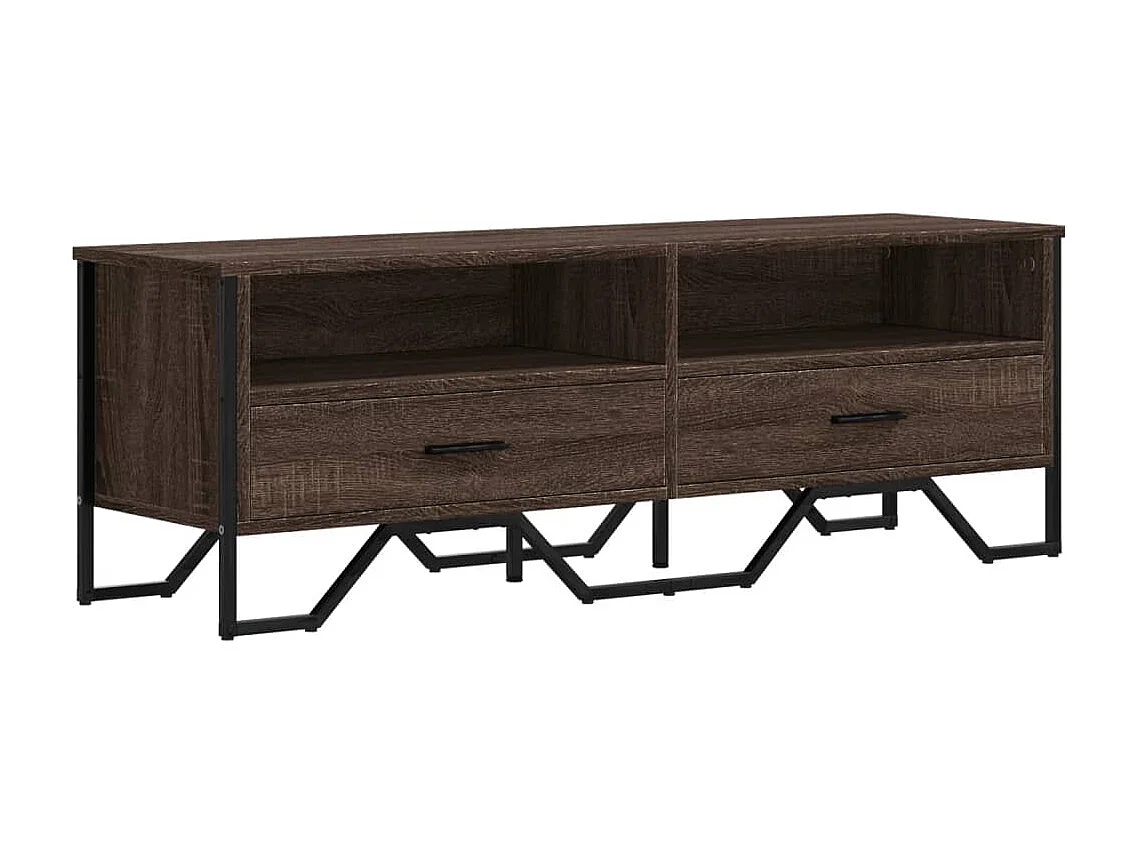Henri-Jean Tv-meubel 122x34x41 cm bewerkt hout bruin eikenkleurig