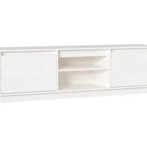 Gunes  Tv-meubel 140x35x40 cm massief grenenhout wit