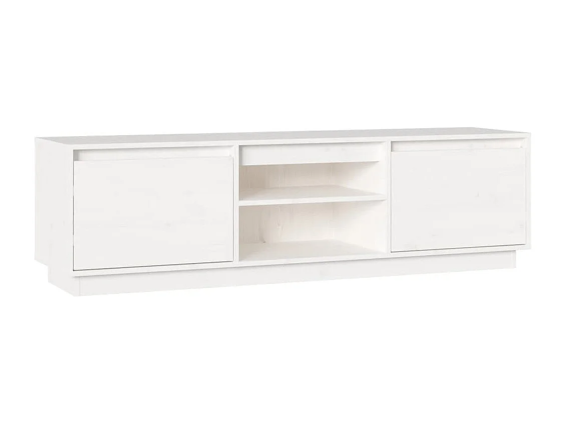 Gunes Tv-meubel 140x35x40 cm massief grenenhout wit