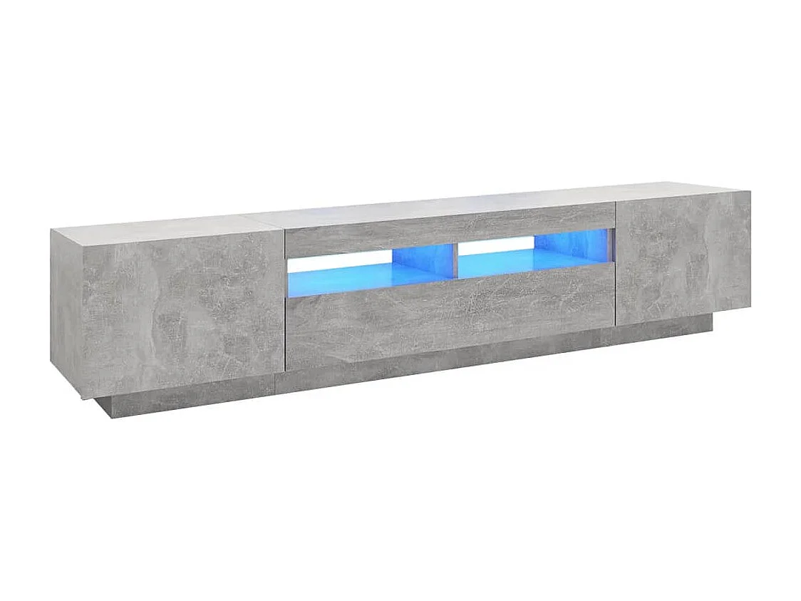 Havva Tv-meubel met LED-verlichting 200x35x40 cm betongrijs