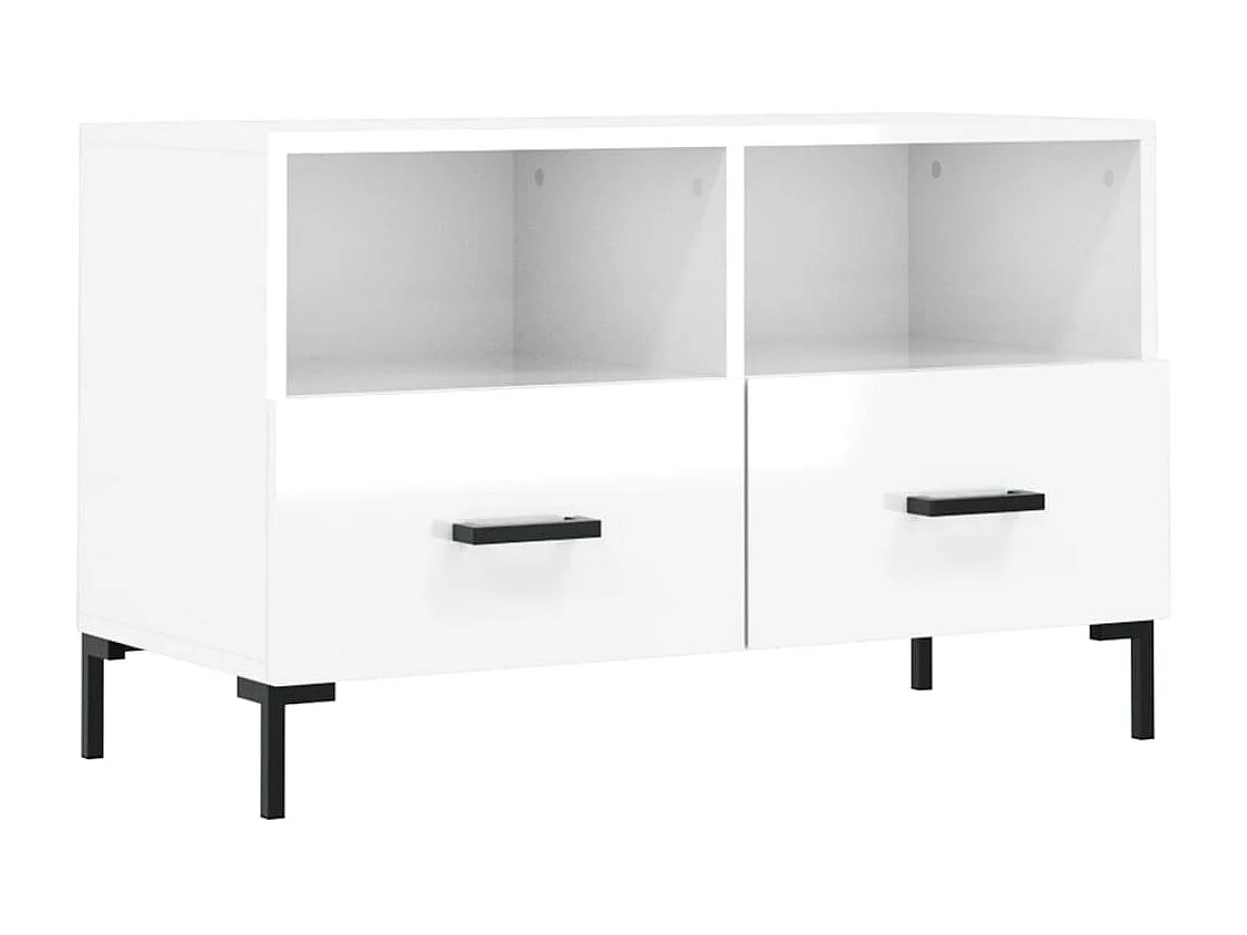 Hirlen Tv-meubel 80x36x50 cm bewerkt hout hoogglans wit