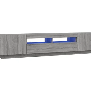 Havva 2-delige Tv-meubelset met LED bewerkt hout grijs sonoma eiken Havva 2-delige Tv-meubelset met LED bewerkt hout grijs sonoma eiken