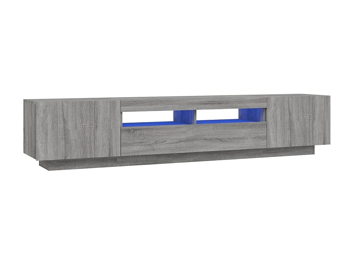 Havva 2-delige Tv-meubelset met LED bewerkt hout grijs sonoma eiken