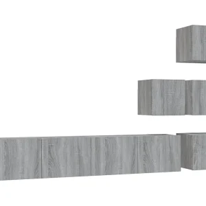 Helya Tv-wandmeubel bewerkt hout grijs sonoma eikenkleurig Helya Tv-wandmeubel bewerkt hout grijs sonoma eikenkleurig