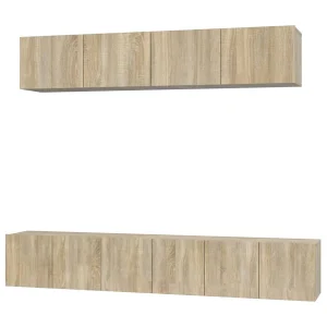 Henriëtte 5-delige Tv-meubelset bewerkt hout sonoma eikenkleurig Henriëtte 5-delige Tv-meubelset bewerkt hout sonoma eikenkleurig