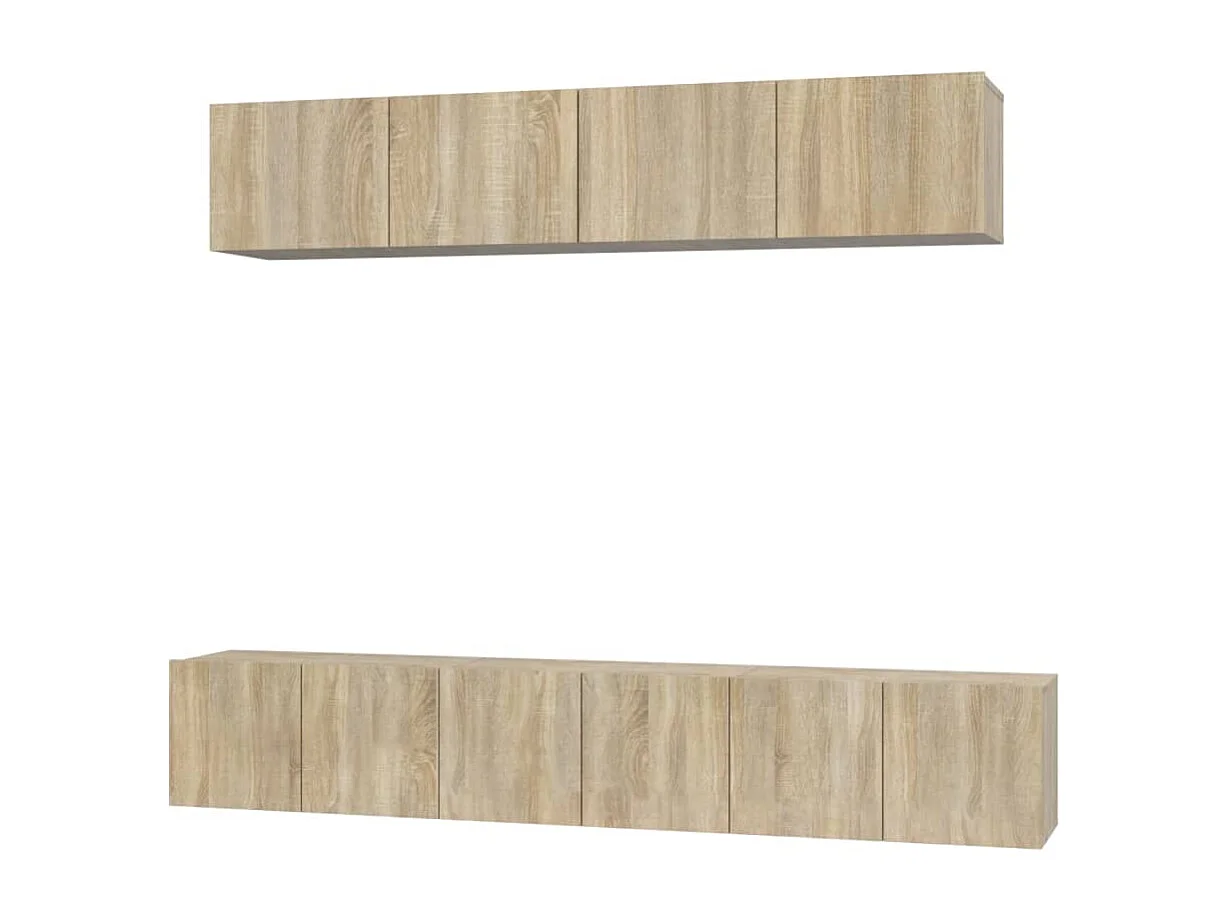 Henriëtte 5-delige Tv-meubelset bewerkt hout sonoma eikenkleurig