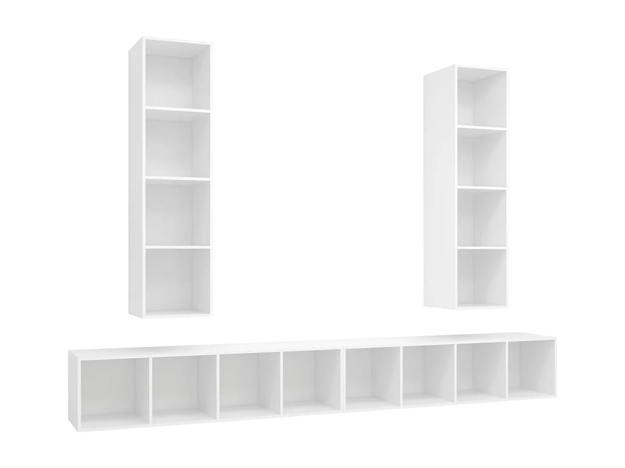 Grete Marie Tv-wandmeubelen 4 st bewerkt hout wit
