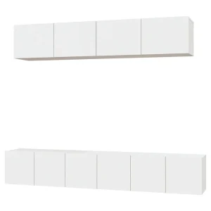 Henriëtte 5-delige Tv-meubelset bewerkt hout wit Henriëtte 5-delige Tv-meubelset bewerkt hout wit