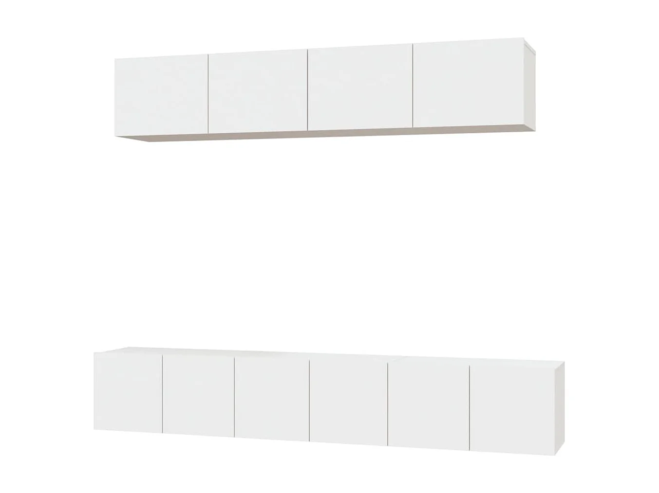 Henriëtte 5-delige Tv-meubelset bewerkt hout wit