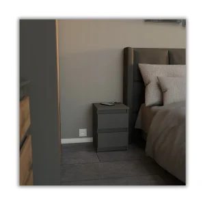 Grijs nachtkastje 30x30x42CM 2 laden – nachtkastje meubels voor loft slaapkamer Grijs nachtkastje 30x30x42CM 2 laden – nachtkastje meubels voor loft slaapkamer