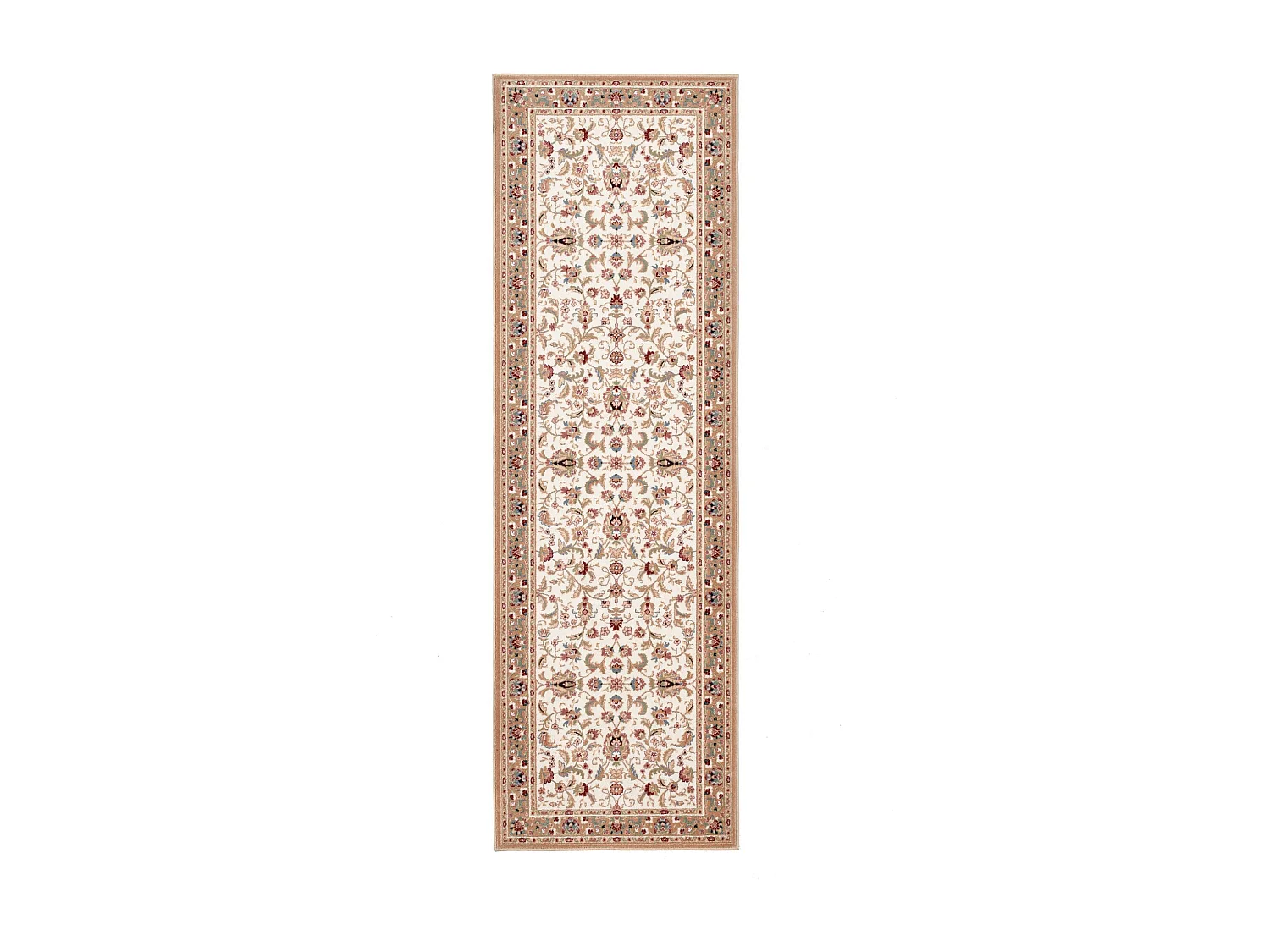 Geweven oosters tapijt met rand 80x250 cm beige Dolna