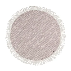 Handgeweven tapijt in etnisch design  140×140 cm roze Colored Macrame