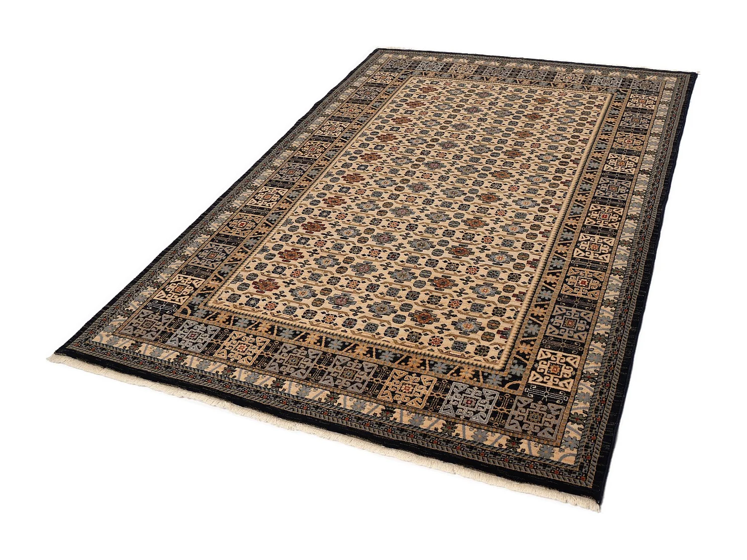 Geweven oosters tapijt van wol 160x230 cm blauw multi Saharna