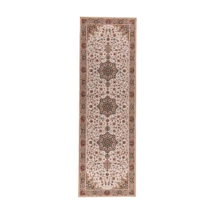 Geweven oosters tapijt met rand 80×250 cm beige Dolna Geweven oosters tapijt met rand 80×250 cm beige Dolna