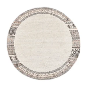 Handgeknoopt wollen tapijt 150×150 cm beige natuur Nakarta Handgeknoopt wollen tapijt 150×150 cm beige natuur Nakarta