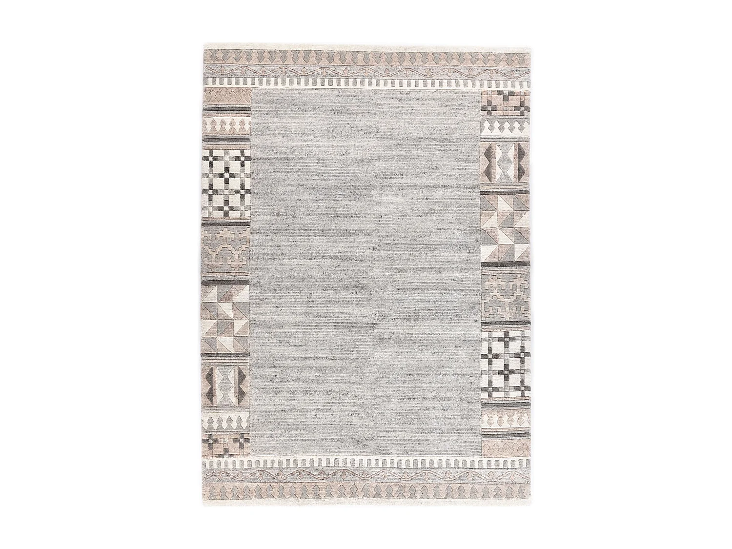 Handgeknoopt wollen tapijt 70x140 cm beige natuur Nakarta