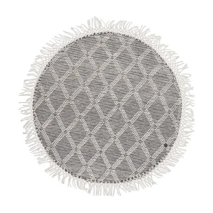 Handgeweven tapijt in etnisch design  140×140 cm natuurlijk Colored Macrame