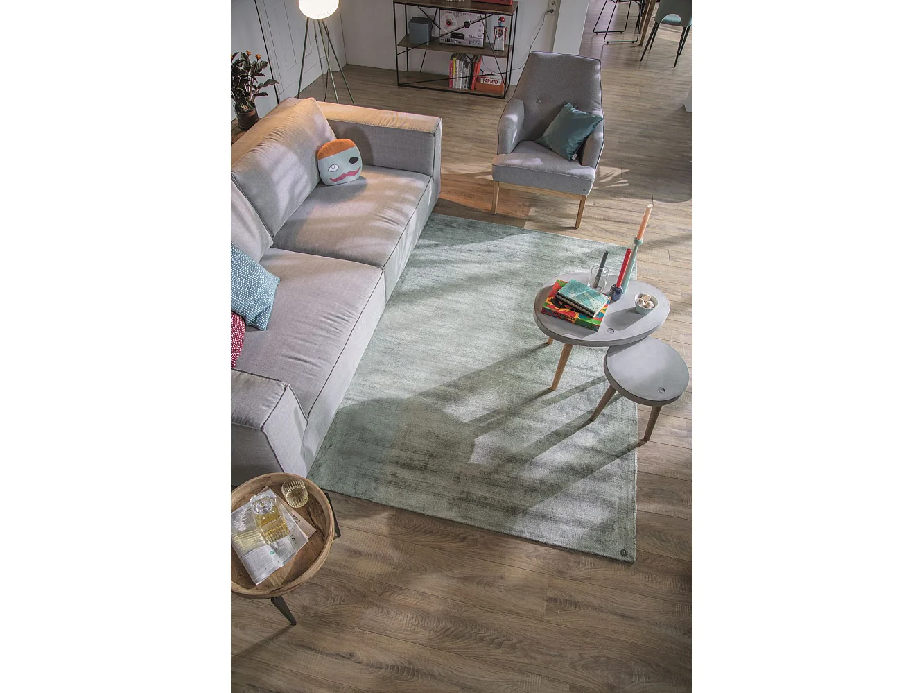 Handgeweven viscose tapijt 190x290 cm groen Shine