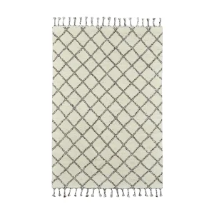 Handgeknoopt Berber tapijt Marmoucha 90×160 cm zwart / wit Marmoucha Handgeknoopt Berber tapijt Marmoucha 90×160 cm zwart / wit Marmoucha