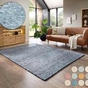Handgeweven omkeerbaar wollen tapijt 40×60 cm blauw Alpen Handgeweven omkeerbaar wollen tapijt 40×60 cm blauw Alpen