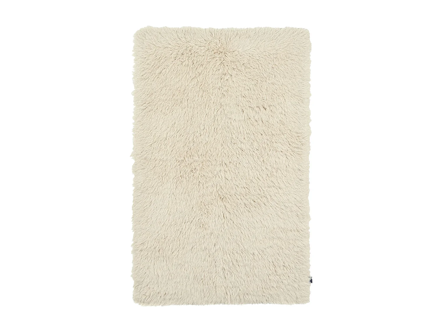 Handgeweven naturel wollen hoogpolig tapijt 140x190 cm beige Fluffy