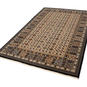 Geweven oosters tapijt van wol  60×85 cm blauw multi Saharna