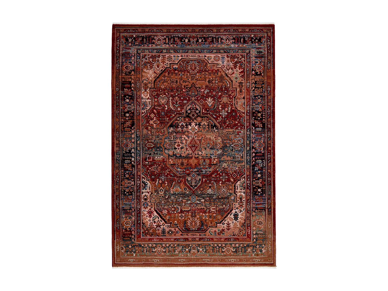 Geweven oosters tapijt van wol 120x145 cm rood multi Saharna