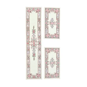 Handgetuft tapijt met rand in Aubusson-design 70×600 cm beige Ming Handgetuft tapijt met rand in Aubusson-design 70×600 cm beige Ming