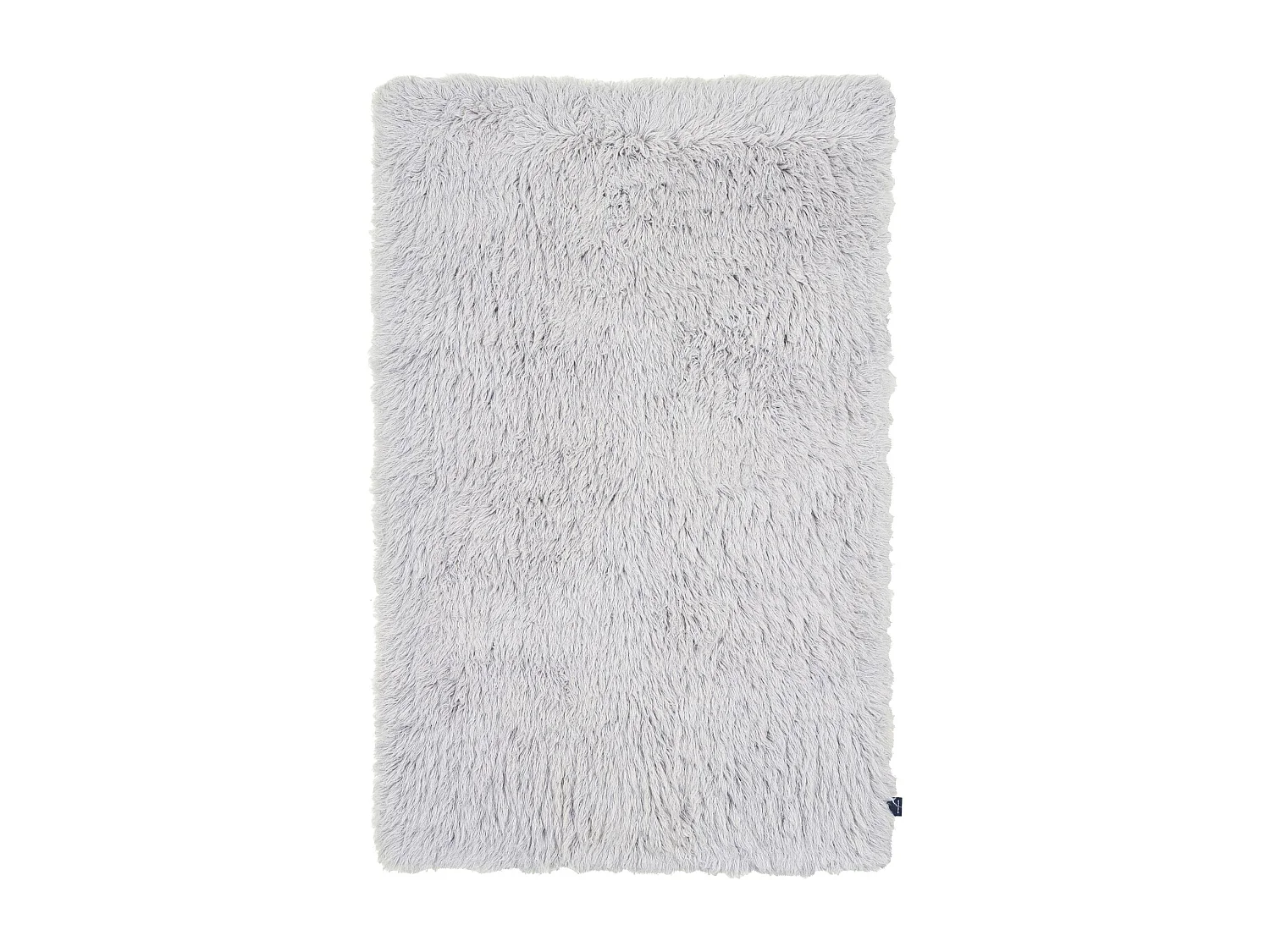 Handgeweven naturel wollen hoogpolig tapijt 140x190 cm grijs Fluffy