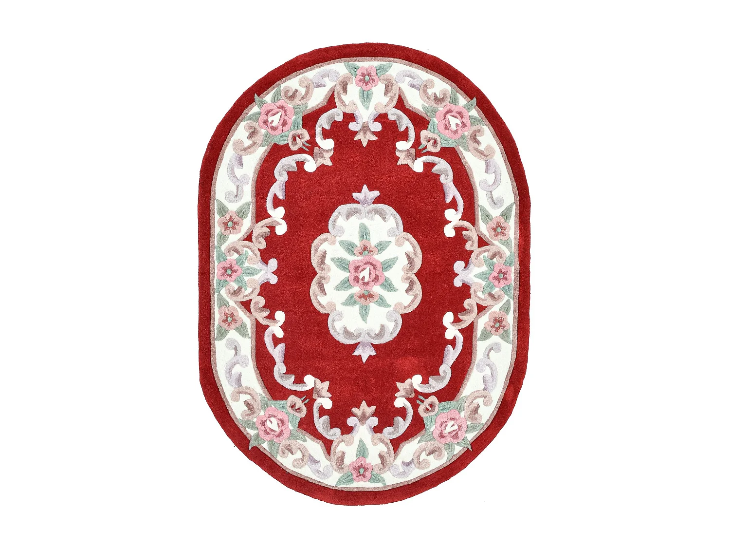 Handgetuft tapijt met rand in Aubusson-design 120x170 cm rood Ming