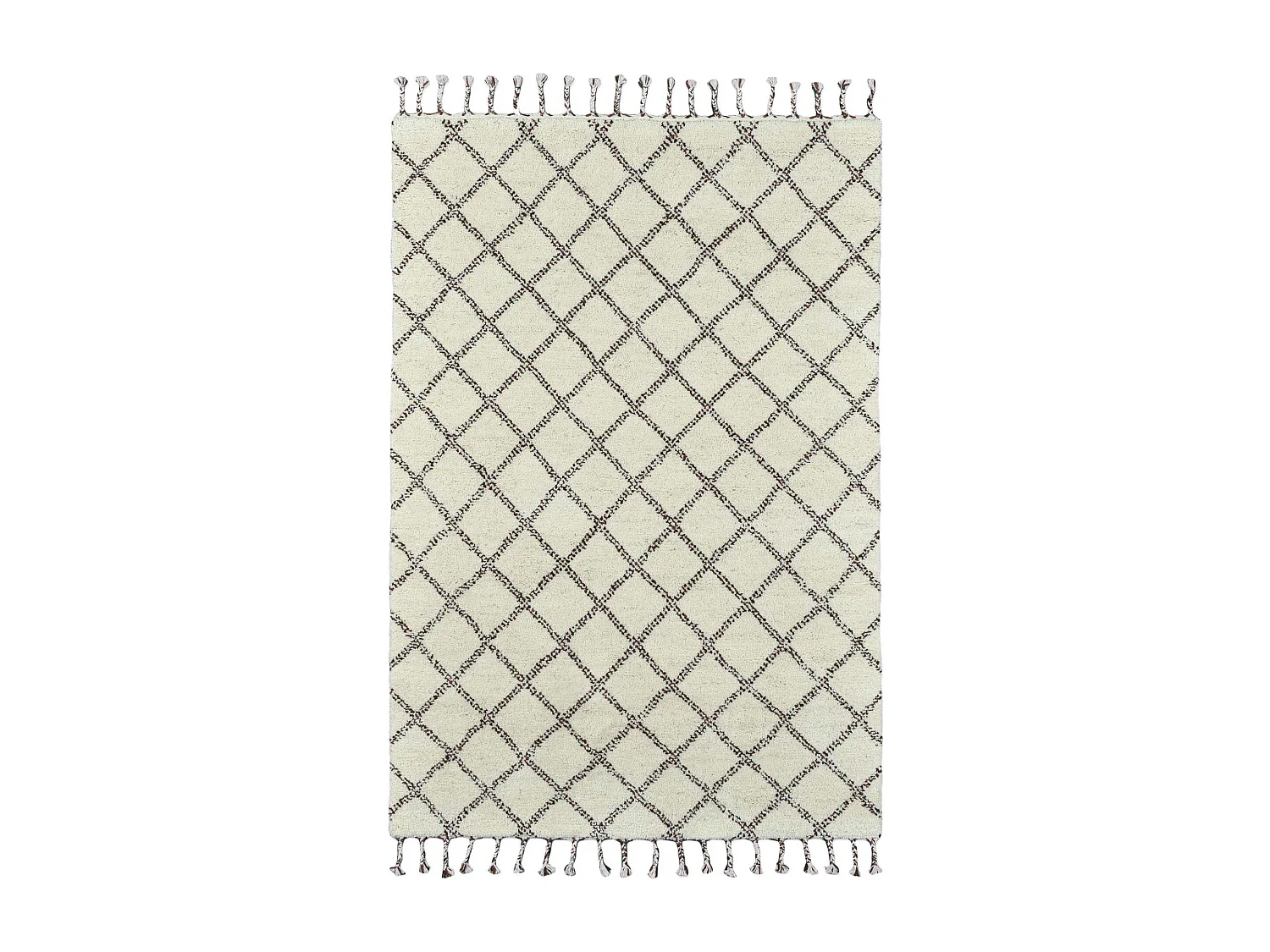 Handgeknoopt Berber tapijt Marmoucha 250x300 cm zwart / wit Marmoucha