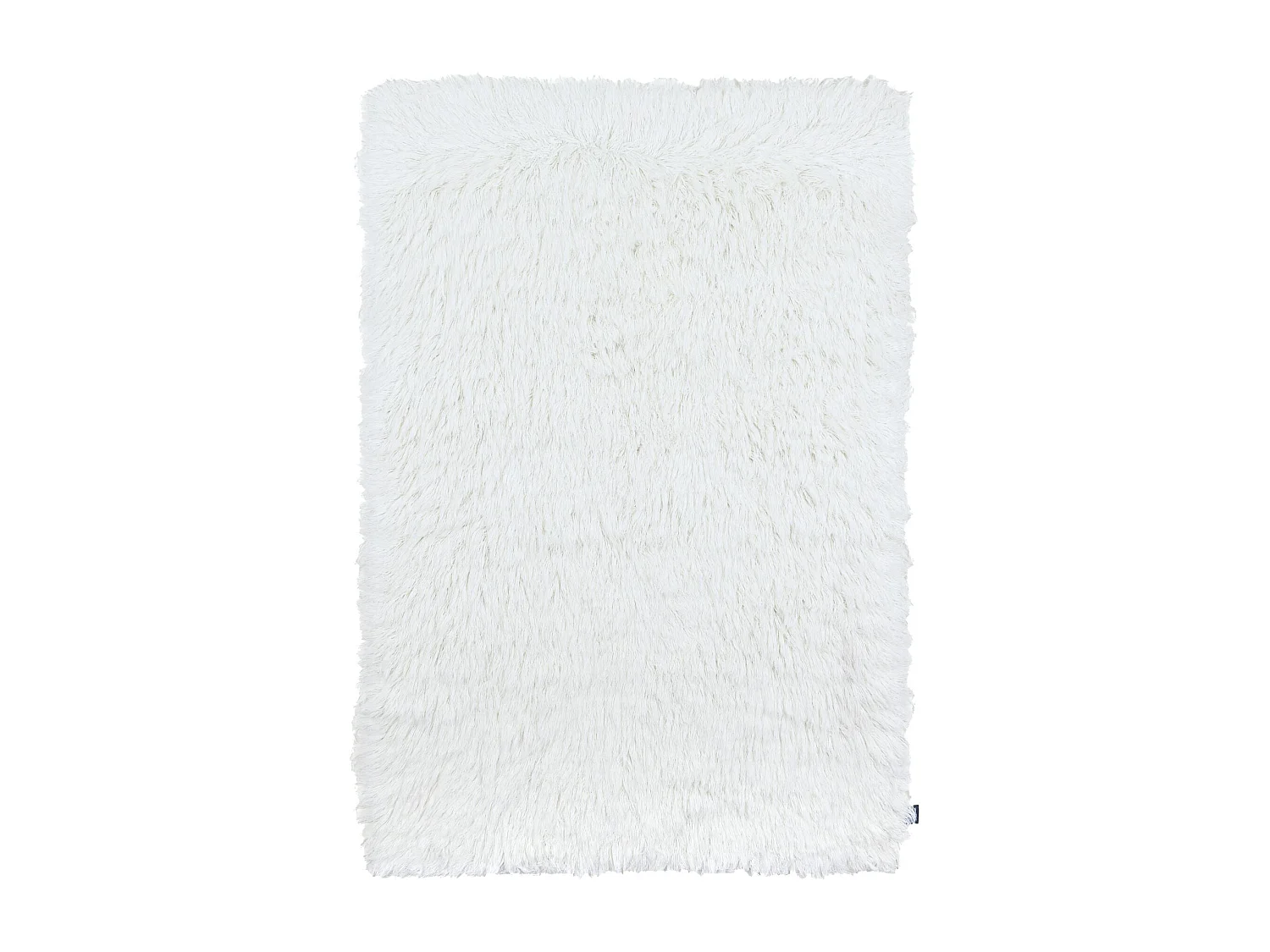 Handgeweven naturel wollen hoogpolig tapijt 80x160 cm wit Fluffy