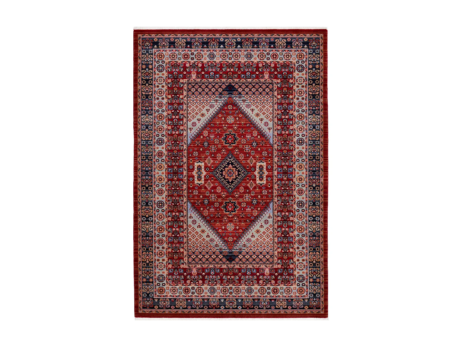 Geweven oosters tapijt van wol 120x145 cm rood multi Saharna