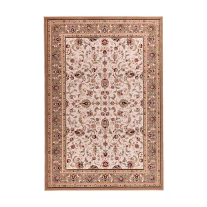 Geweven oosters tapijt met rand 133×190 cm beige Dolna Geweven oosters tapijt met rand 133×190 cm beige Dolna