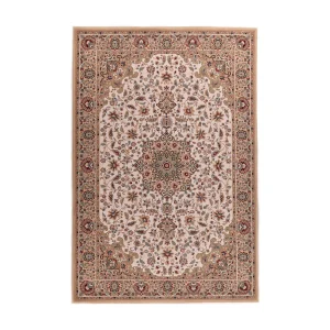 Geweven oosters tapijt met rand 50×80 cm beige Dolna Geweven oosters tapijt met rand 50×80 cm beige Dolna