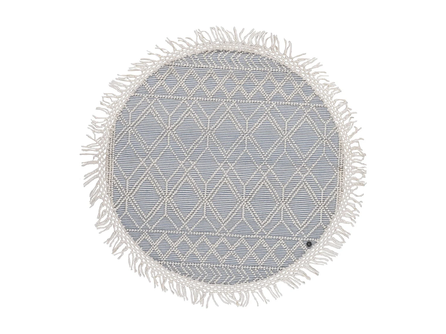 Handgeweven tapijt in etnisch design 140x140 cm blauw Colored Macrame