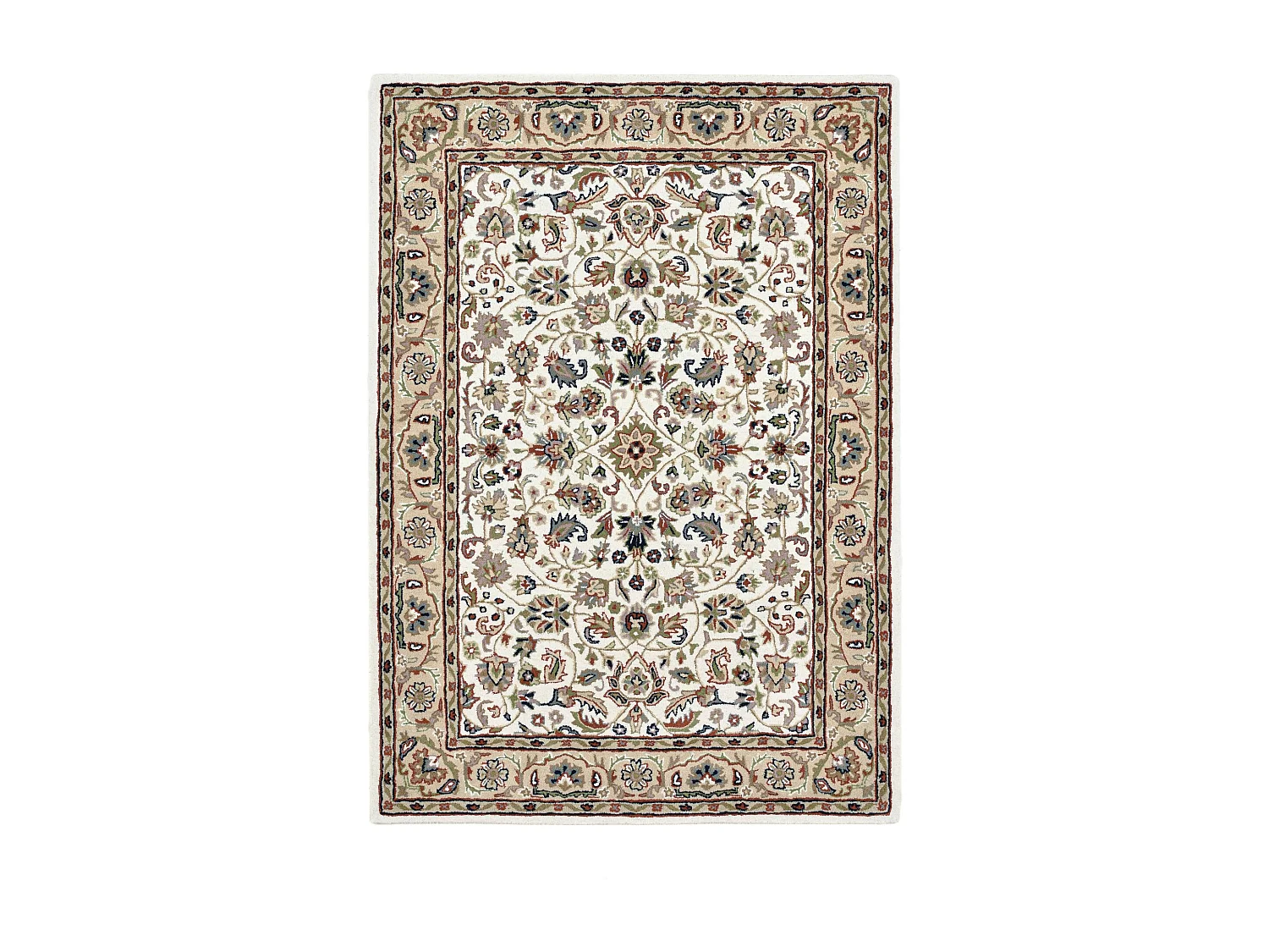 Handgetuft tapijt van wol 40x60 cm beige Royal Orient