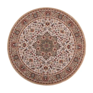 Geweven oosters tapijt met rand 133×133 cm beige Dolna Geweven oosters tapijt met rand 133×133 cm beige Dolna