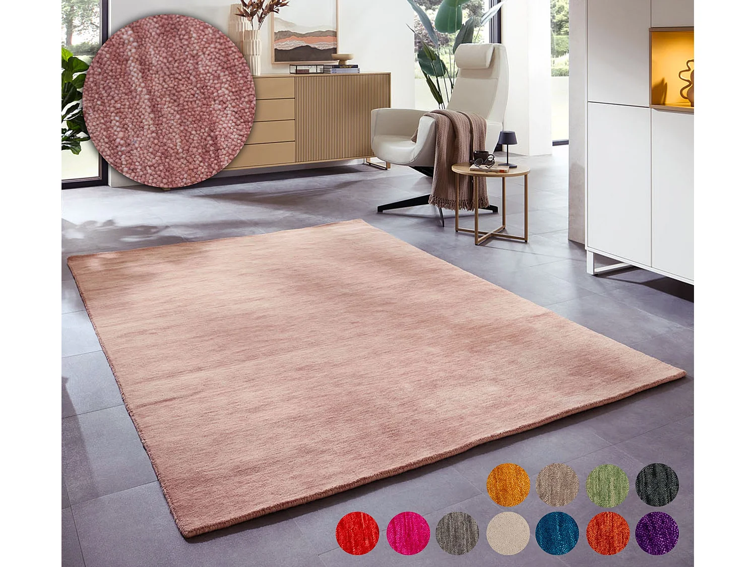 Handgeweven UNI-tapijt 190x290 cm palissander Holi