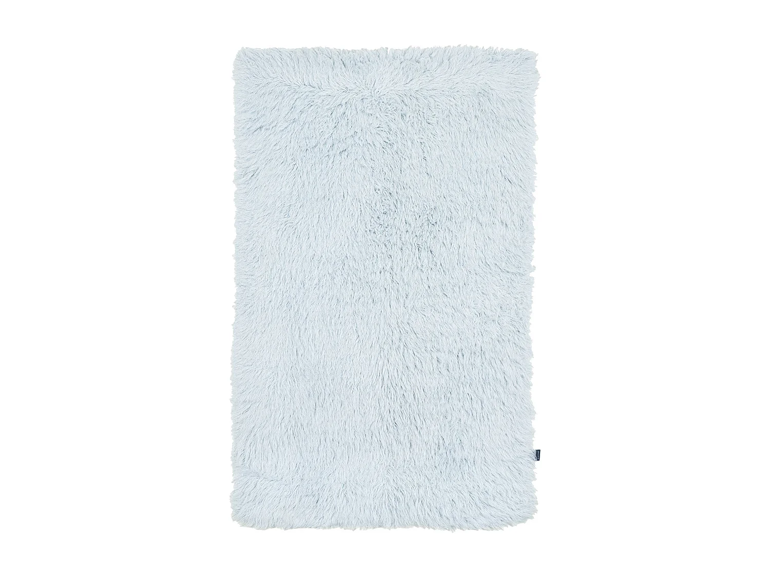 Handgeweven naturel wollen hoogpolig tapijt 80x160 cm lichtblauw Fluffy